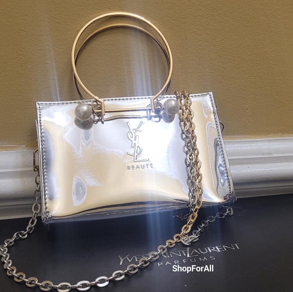Yves Saint Laurent Gold and Silver Beauty Pouch - Picture 2 of 16